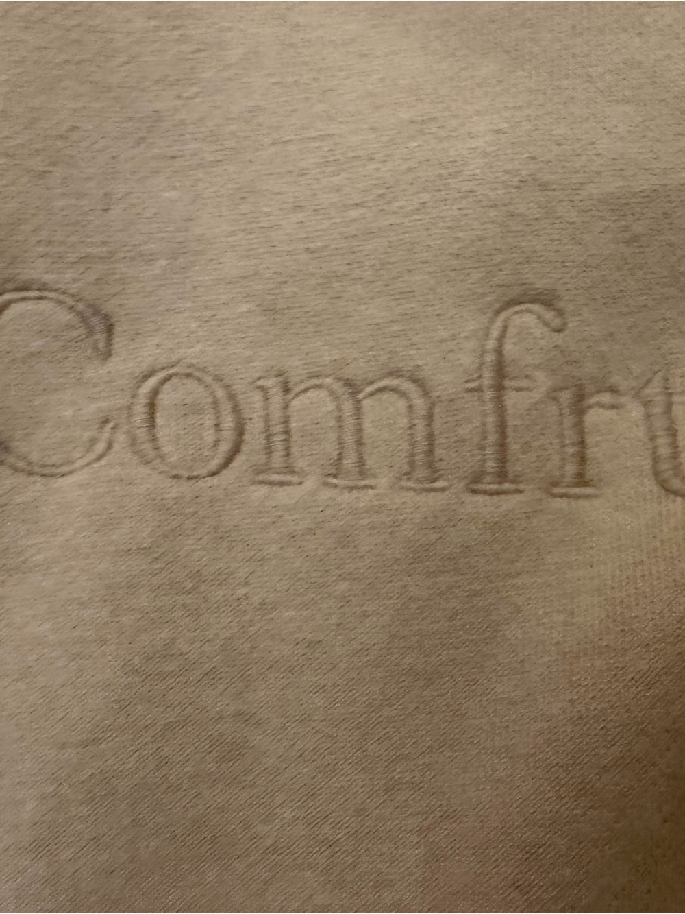 Beige Embossed 'Comfort' Women's Crew Sweatshirt